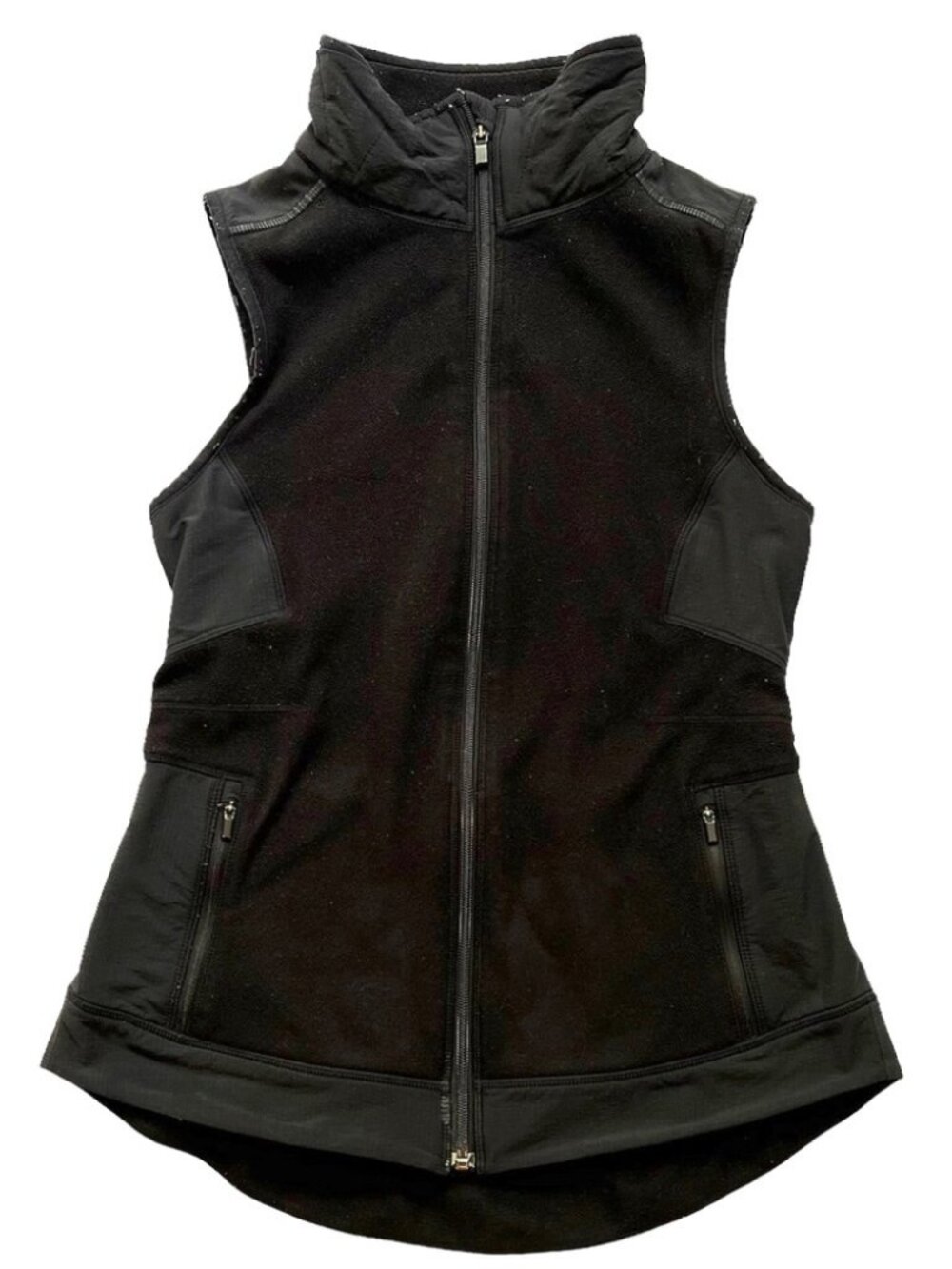 Women’s Athleta Black Fleece Vest Size Small
